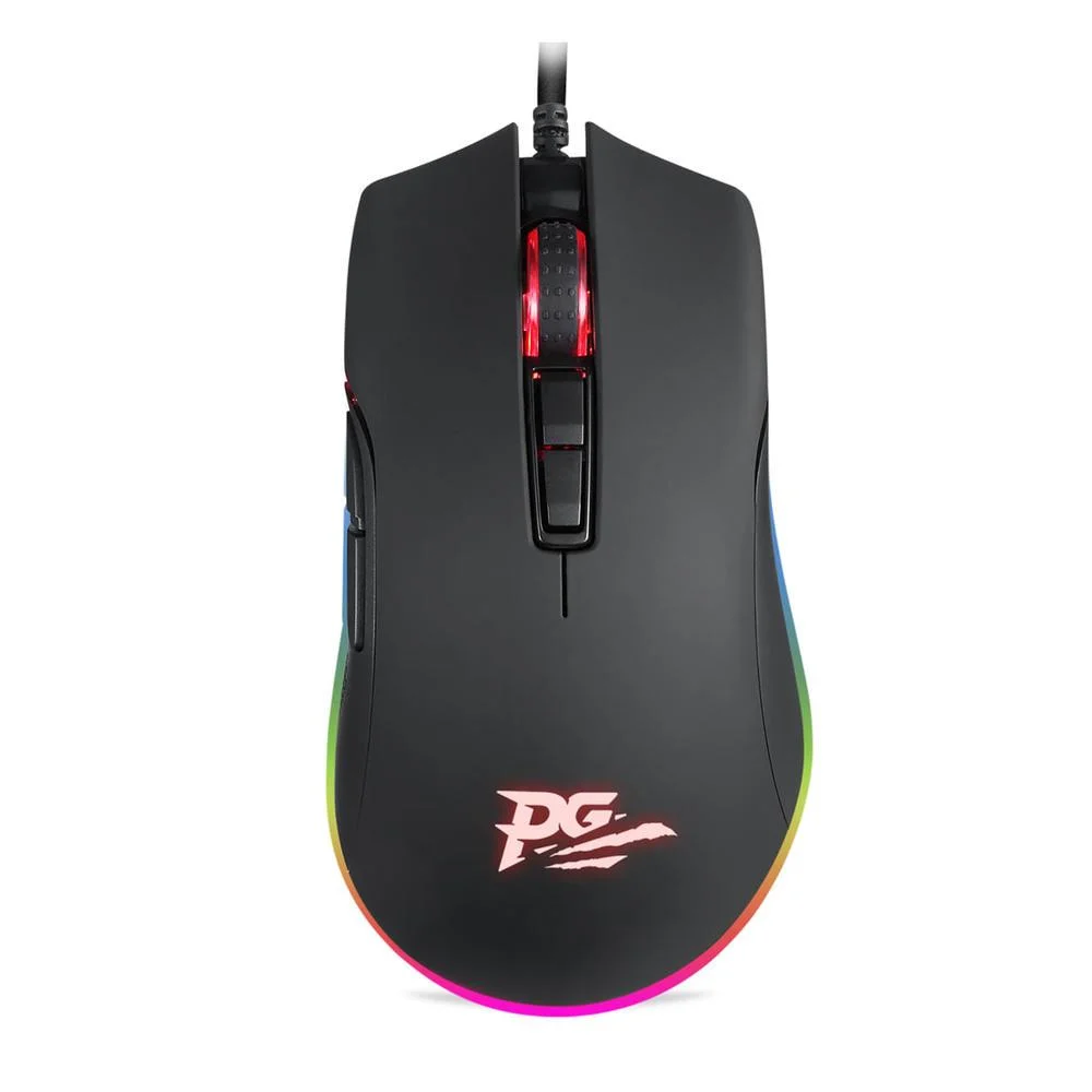 Mouse Gamer Com Fio Philco PMS70 5000 DPI 7 Botões Iluminação RGB