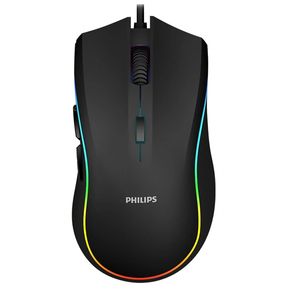 Mouse Gamer Com Fio Philips G403 Momentum 6400 DPI 7 Botões RGB Preto