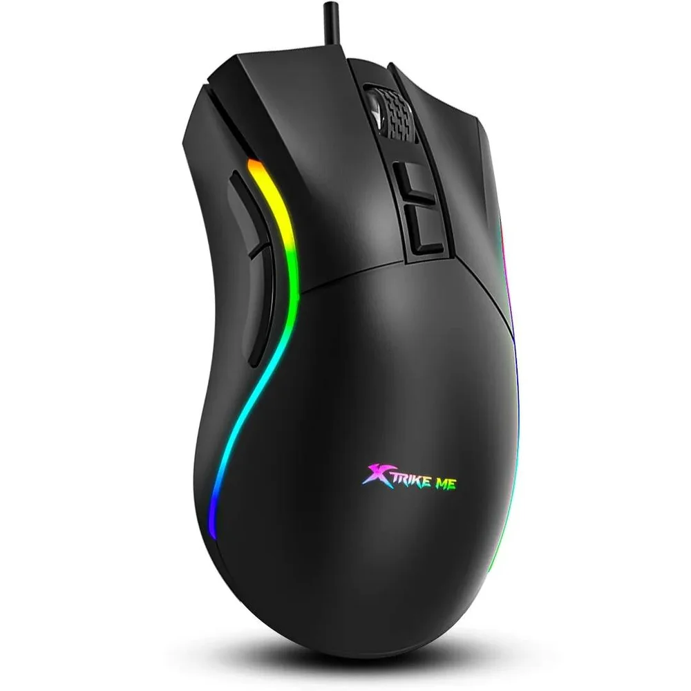 Mouse Gamer Com Fio Xtrike-Me Premium 7200 DPI Software Programável RGB Preto GM-226