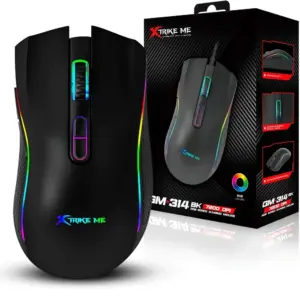 Mouse Gamer Com Fio Xtrike-Me 7200 DPI RGB Preto GM-314 BK