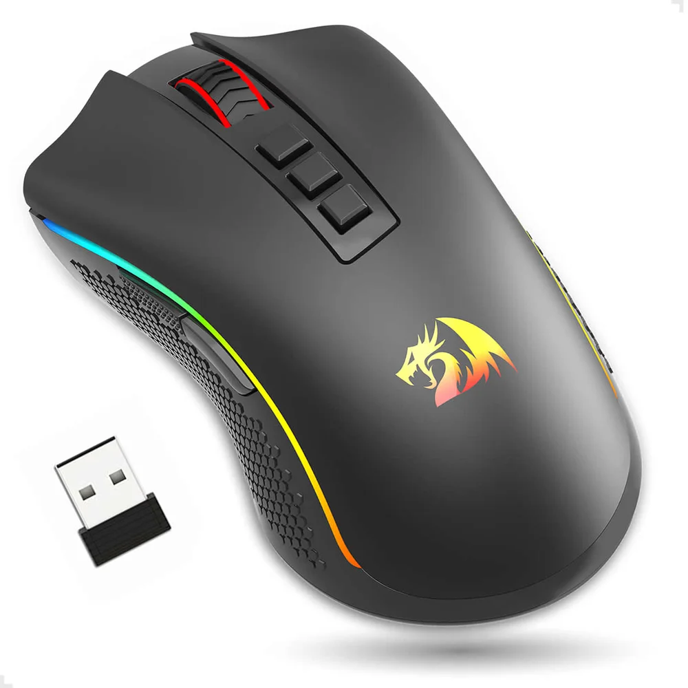 Mouse Gamer Sem Fio Redragon Cobra Pro 16000 DPI RGB Preto M711-PRO