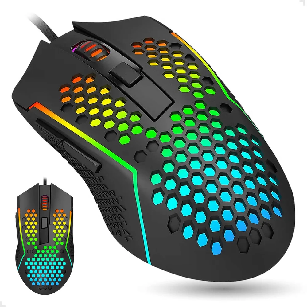 Mouse Gamer Com Fio Redragon Reaping Plus 52000 DPI RGB M987P-K