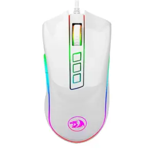 Mouse Gamer Com Fio Redragon Cobra 10000 DPI 7 Botões Chroma RGB Lunar White M711W