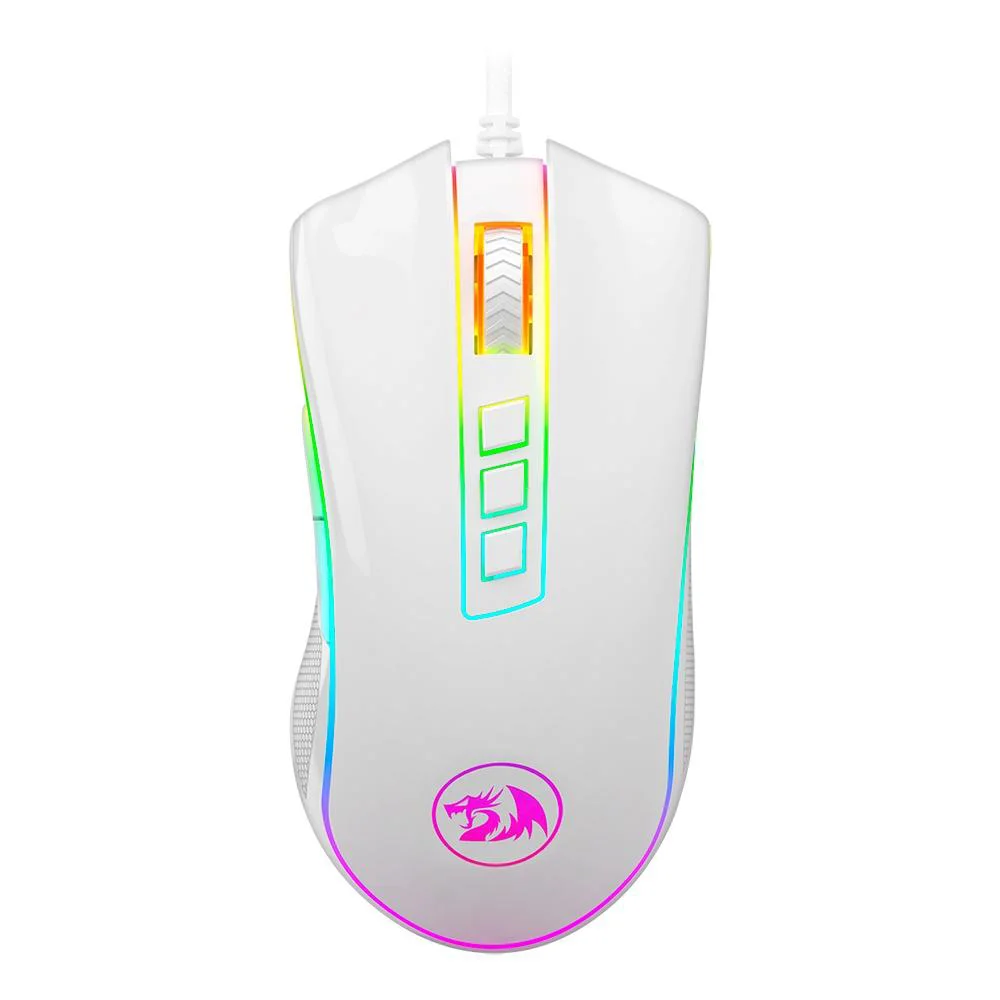 Mouse Gamer Com Fio Redragon King Cobra 2 24000 DPI 7 Botões RGB Lunar White M711W-FPS