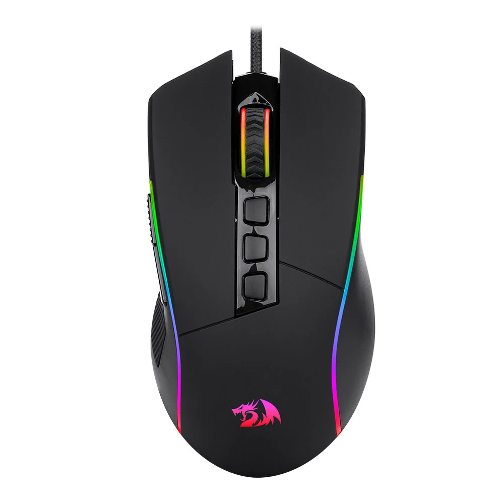 Mouse Gamer Com Fio Redragon Plank 16000 DPI 9 Botões RGB Preto M812-RGB