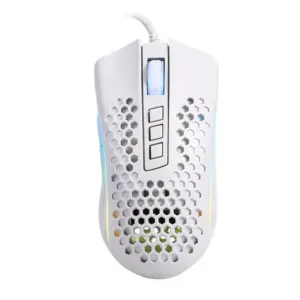 Mouse Gamer Com Fio Redragon Storm Lunar 12400 DPI 7 Botões RGB Branco M808W-RGB