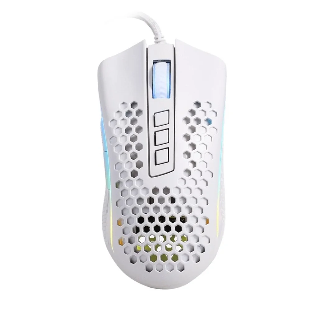 Mouse Gamer Com Fio Redragon Storm Lunar 12400 DPI 7 Botões RGB Branco M808W-RGB