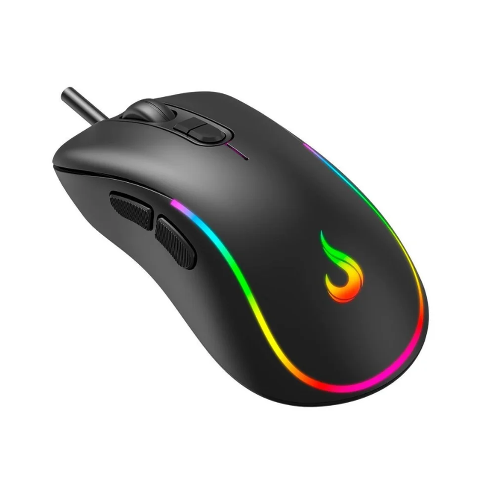Mouse Gamer Com Fio Rise Mode G2 6400 DPI 7 Botões RGB Preto RM-MG-02-FB