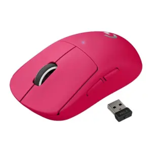 Mouse Gamer Sem Fio Logitech G PRO X Superlight Lightspeed 25600 DPI 5 Botões Sensor HERO 25K Magenta 910-005955 Mouse Gamer Sem Fio Logitech G PRO X Superlight Lightspeed 25600 DPI 5 Botões Sensor HERO 25K Magenta 910-005955