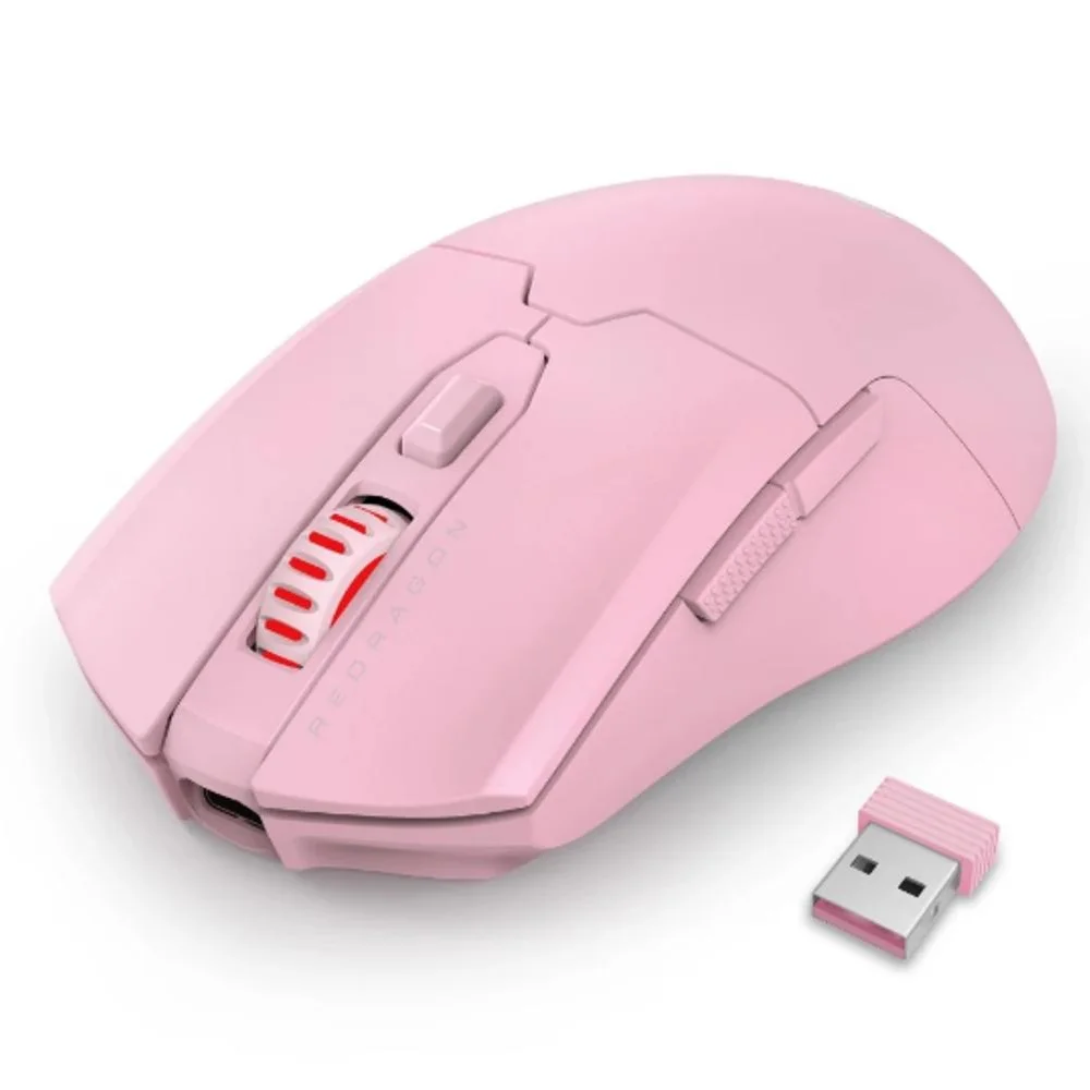 Mouse Gamer Sem Fio Redragon Fyzu M995 Pro 26000 DPI Rosa