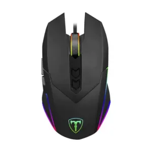 Mouse Gamer Com Fio T-Dagger Lieutenant 8000 DPI 7 Botões Ambidestro RGB Preto T-TGM301