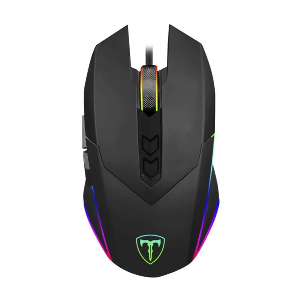 Mouse Gamer Com Fio T-Dagger Lieutenant 8000 DPI 7 Botões Ambidestro RGB Preto T-TGM301