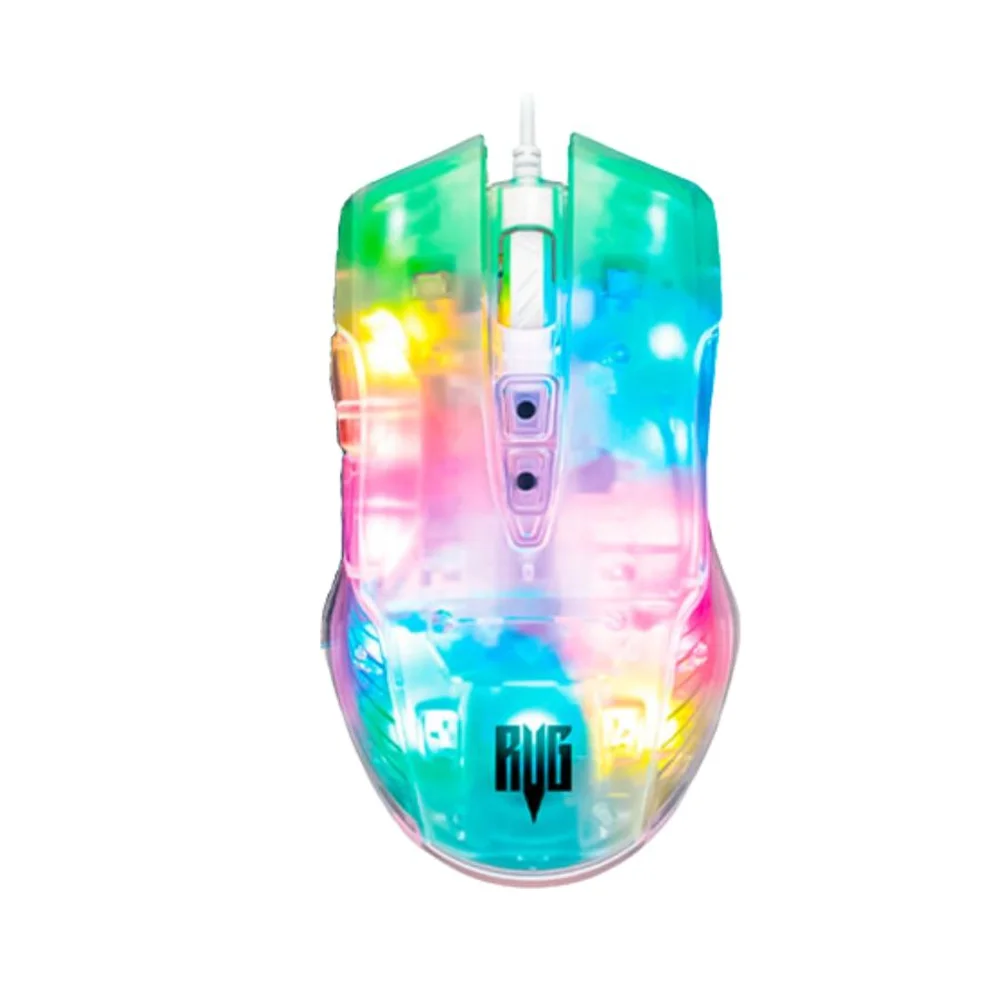 Mouse Gamer Com Fio Revenger 3600 DPI LED RGB Transparente MO-TGR003