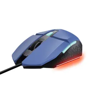 Mouse Gamer Com Fio Trust Felox 6400 DPI 6 Botões Rainbow Azul