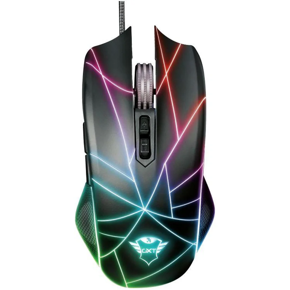 Mouse Gamer Com Fio Trust Ture GXT 160X 4500 DPI 7 Botões Óptico RGB 23797