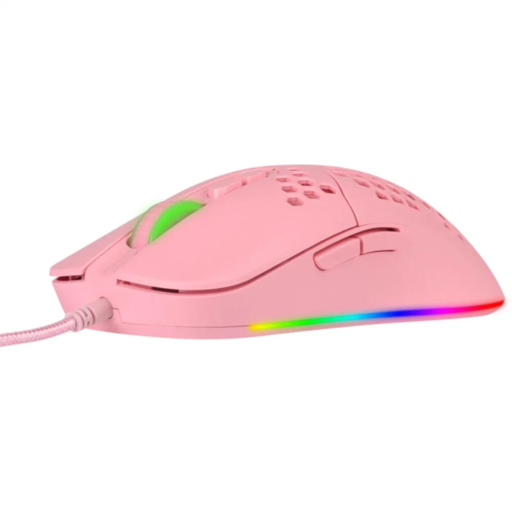 Mouse Gamer Com Fio Vinik VX Void 7600 DPI 7 Botões Ambidestro LED RGB Rosa MGV120R