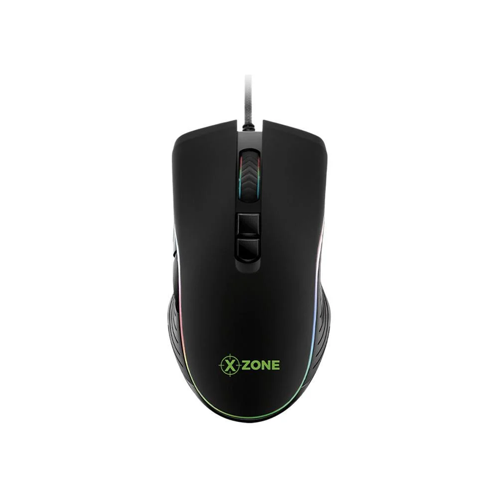 Mouse Gamer Com Fio Xzone GMF-01 4800 DPI 7 Botões RGB Preto