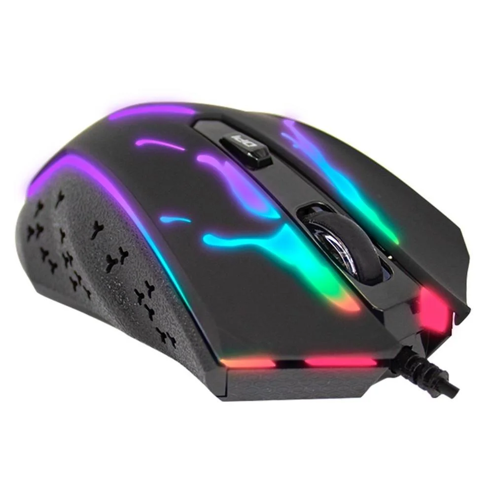 Mouse Gamer Com Fio Yunni YN-200 Lux 3200 DPI LED RGB 7 Cores