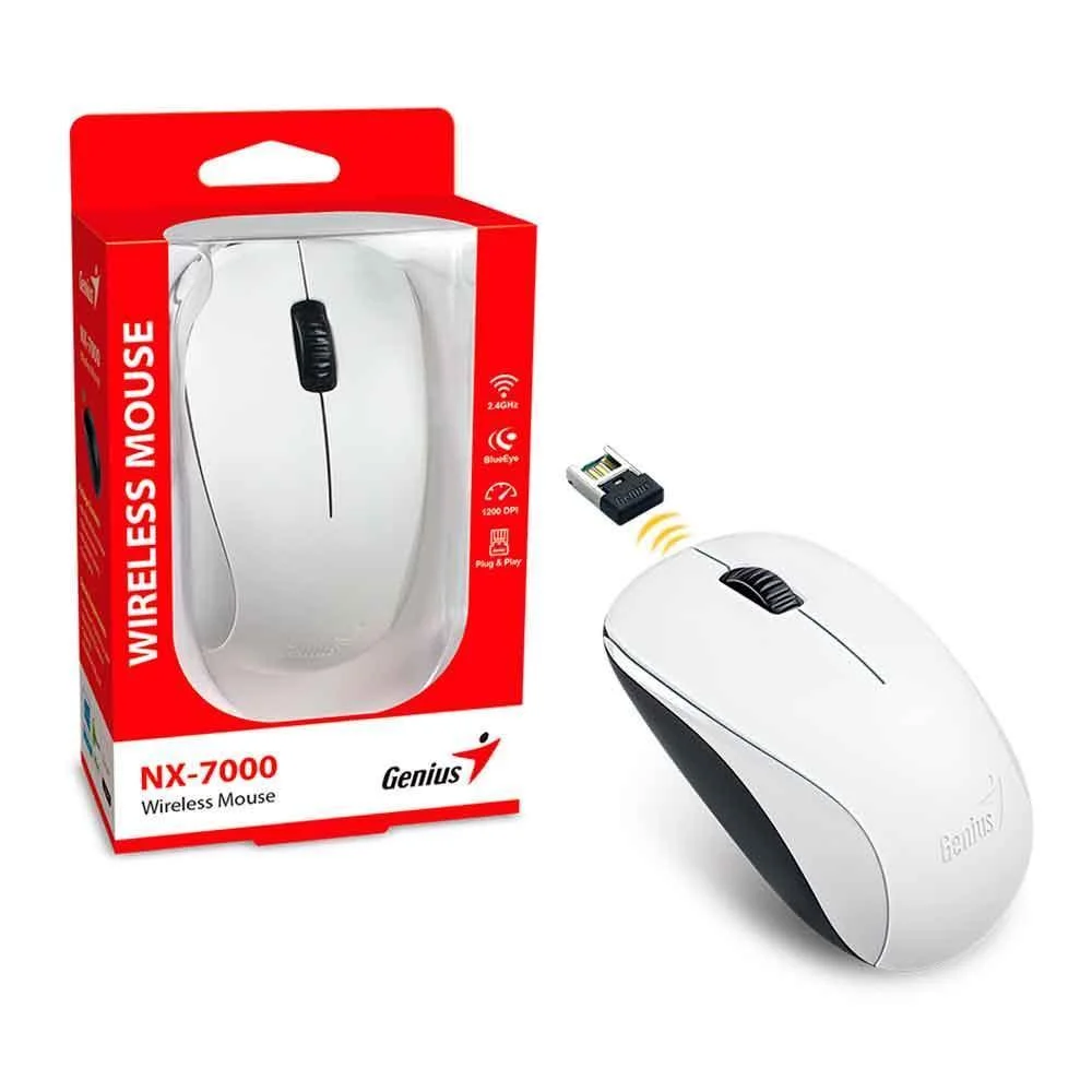 Mouse Sem Fio Genius NX-7000 Branco