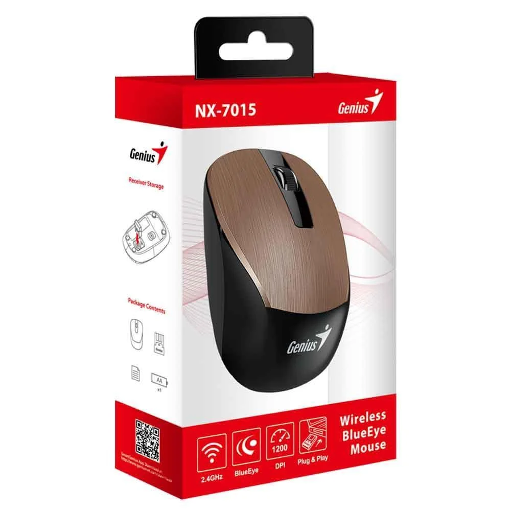 Mouse Sem Fio Genius NX-7015 Brown