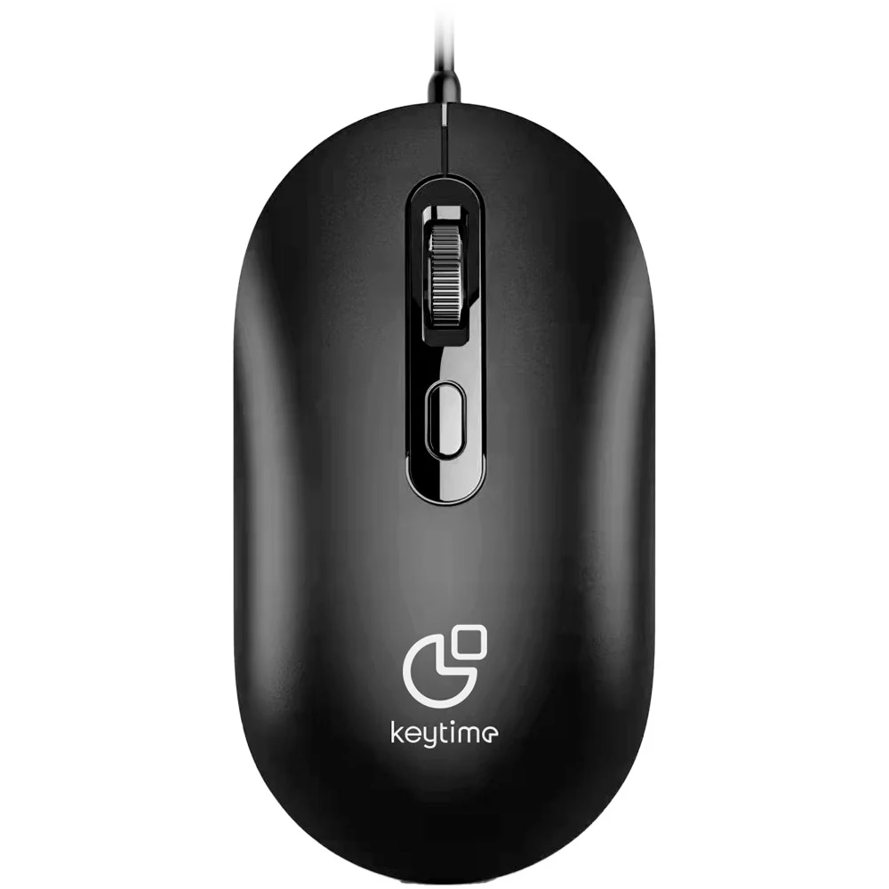 Mouse Com Fio Keytime Office Techgear 2400 DPI 4 Botões Preto