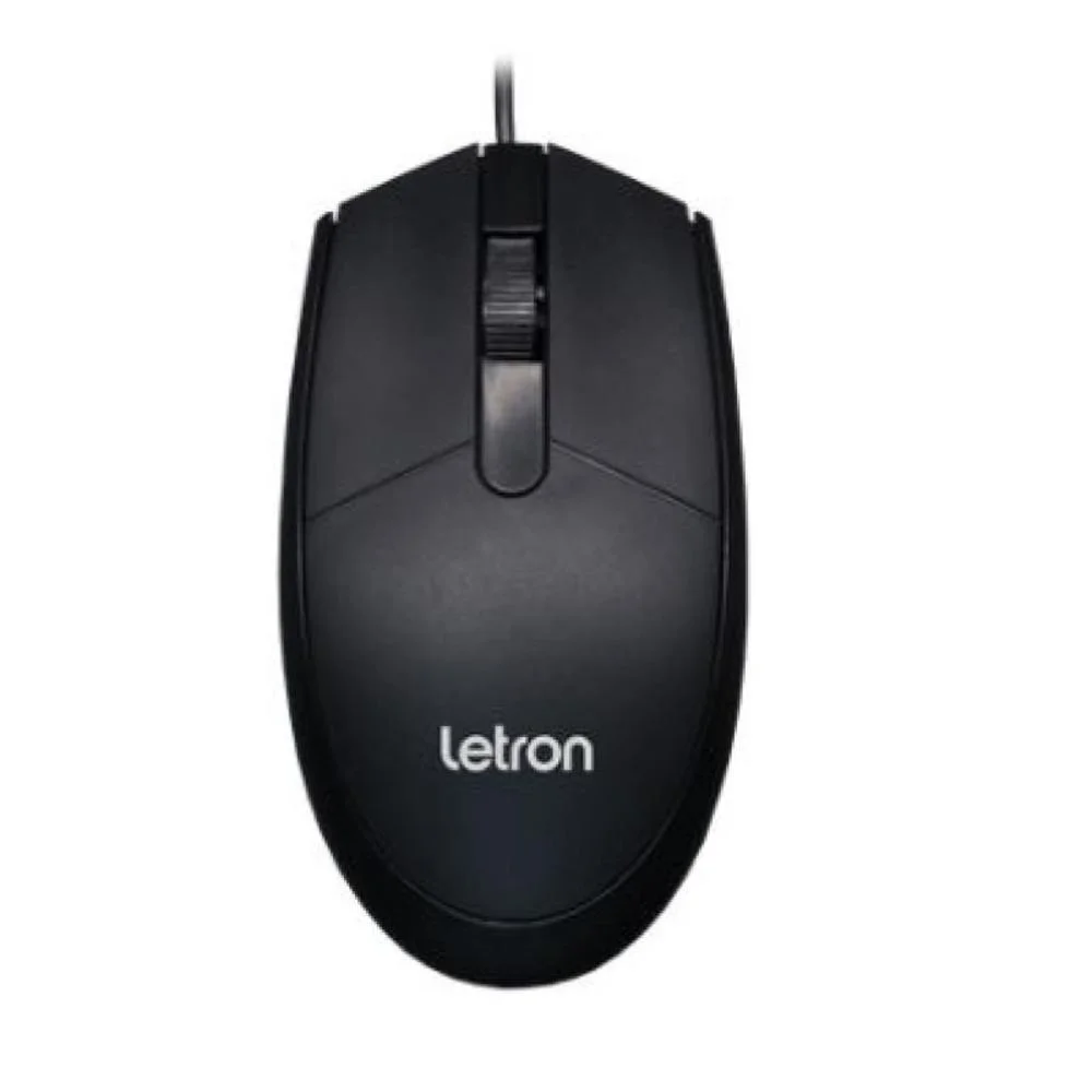 Mouse Com Fio Letron RAT M1611 1600 DPI 3 Botões Preto RAT-M1611