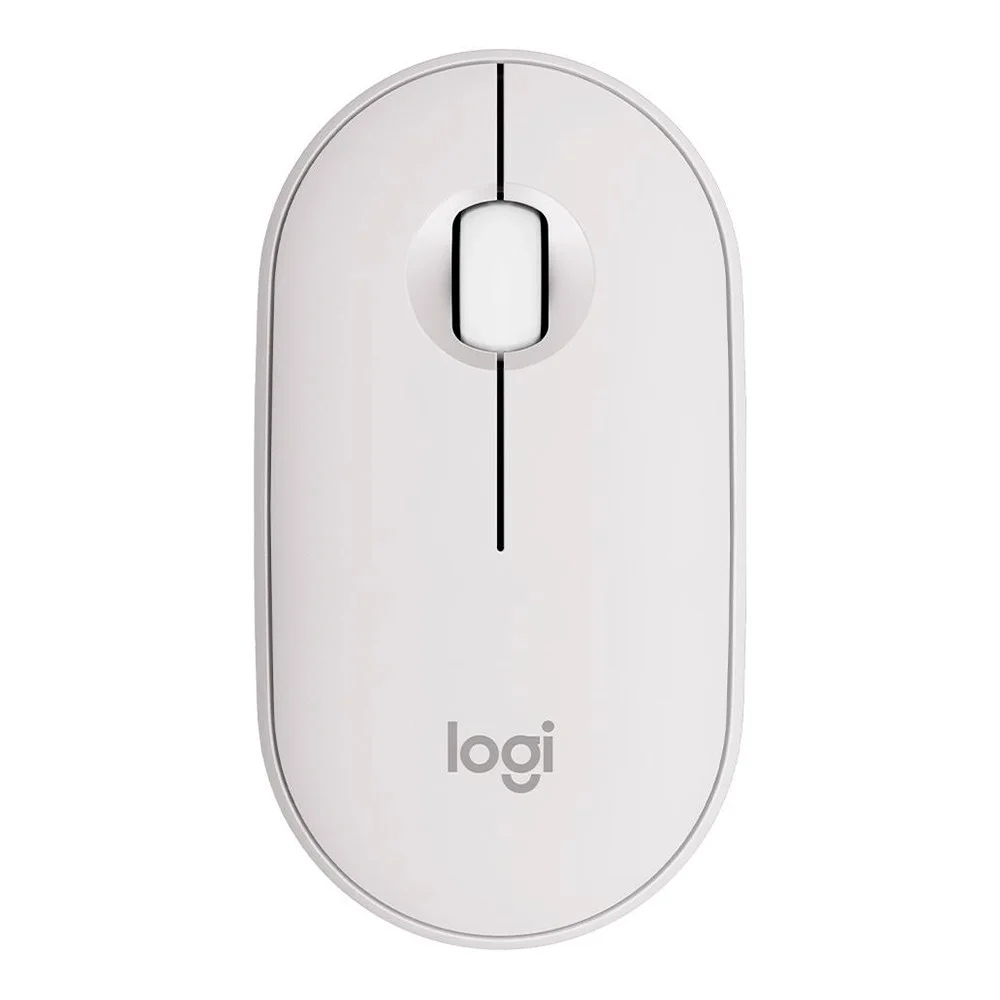 Mouse Sem Fio Logitech Pebble M350s Bluetooth 1000 DPI Branco 910-007047