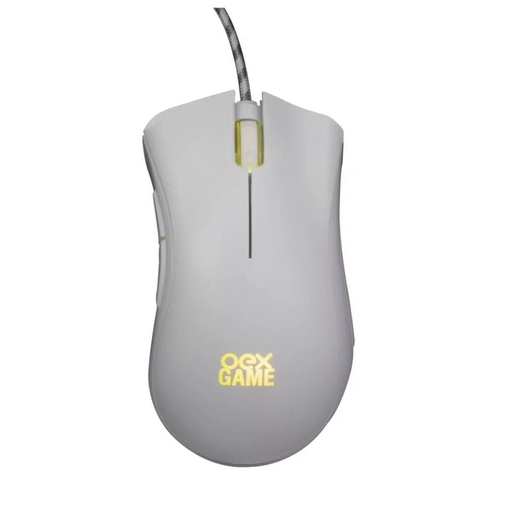Mouse Gamer Com Fio OEX Boreal 7200 DPI Branco MS319