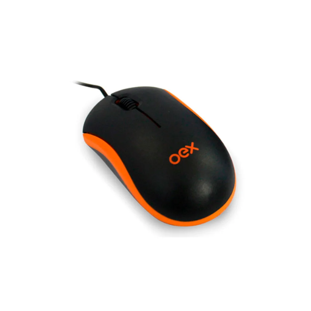 Mouse Com Fio OEX MS103 USB Preto e Laranja MS103
