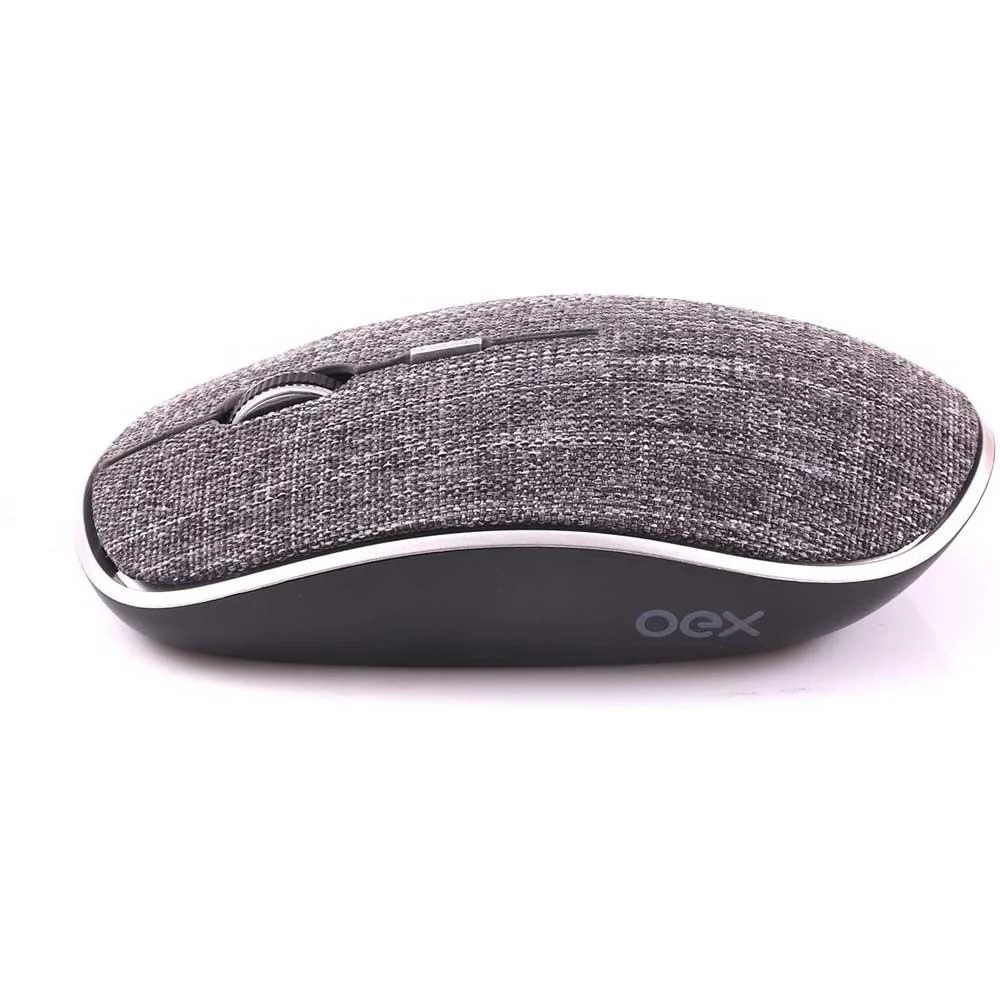 Mouse Sem Fio OEX Twill Bluetooth Em Tecido Cinza MS600