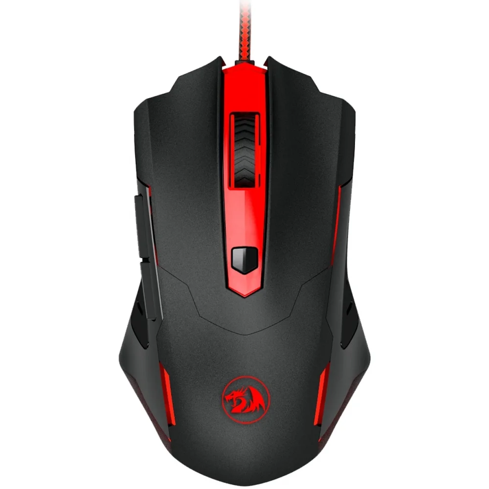 Mouse Gamer Com Fio Redragon Pegasus 7200 DPI Preto e Vermelho M705