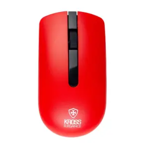 Mouse Sem Fio Kross Recarregável USB 1600 DPI Vermelho KE-M315
