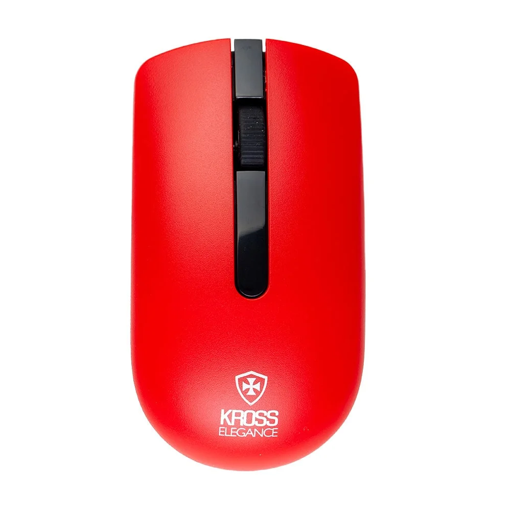 Mouse Sem Fio Kross Recarregável USB 1600 DPI Vermelho KE-M315