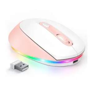 Mouse Sem Fio Seenda IWG FGM02 Recarregável Rosa Branco Mouse Sem Fio Seenda IWG FGM02 Recarregável Rosa Branco