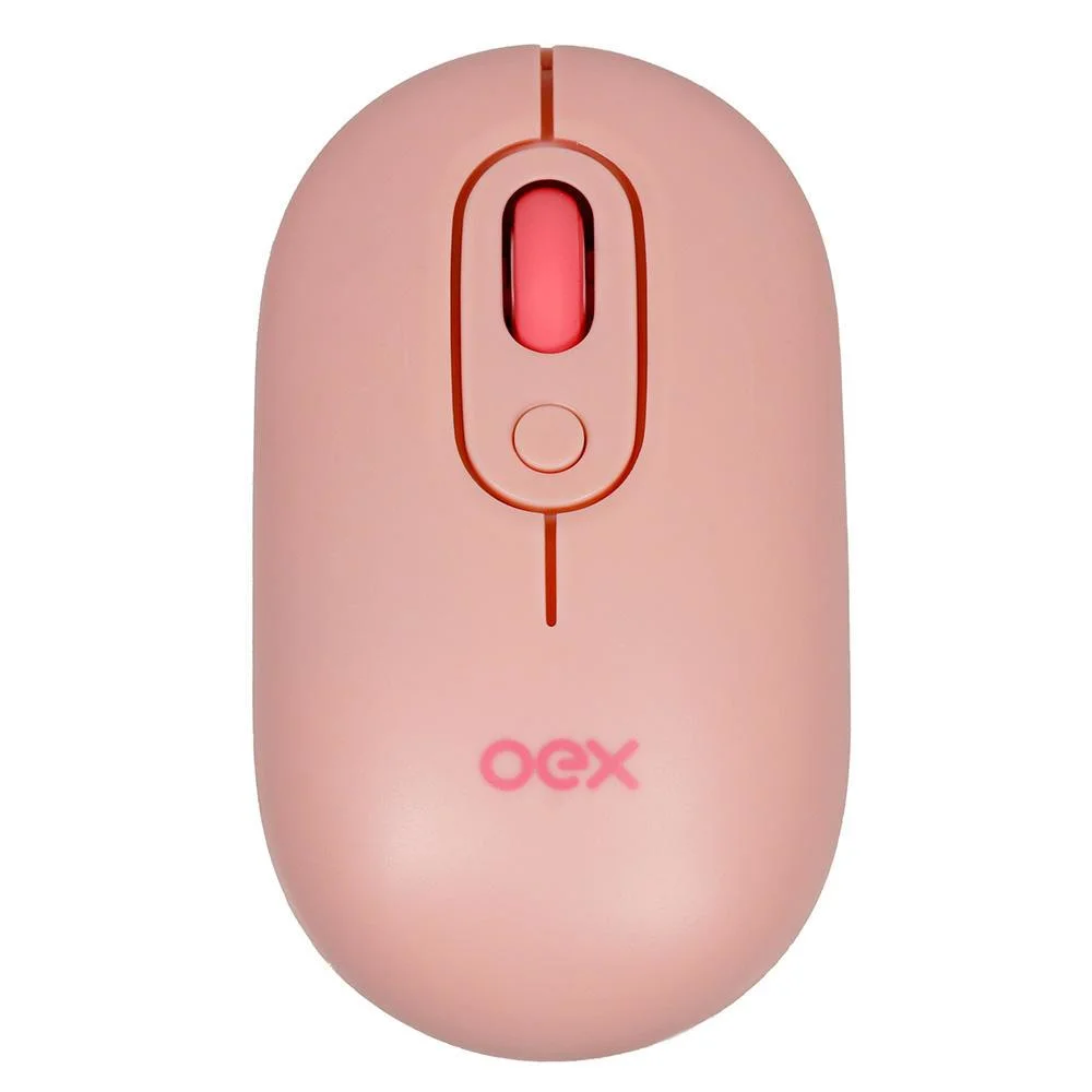 Mouse Sem Fio OEX Retro Bluetooth/Wireless Rosa MS604