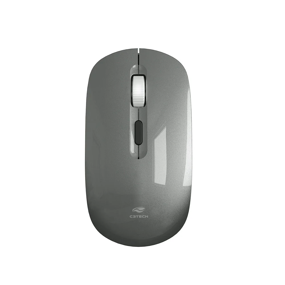 Mouse Sem Fio C3Tech Recarregável Cinza M-W80GY