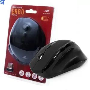 Mouse Sem Fio C3Tech Ergo 1600 DPI Preto M-W120BK Mouse Sem Fio C3Tech Ergo 1600 DPI Preto M-W120BK