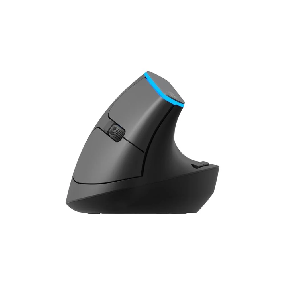 Mouse Ergonômico Sem Fio Aplus Ergos 433 6 Botões 1600 DPI Cliques Silenciosos Iluminação Azul ERGOS433