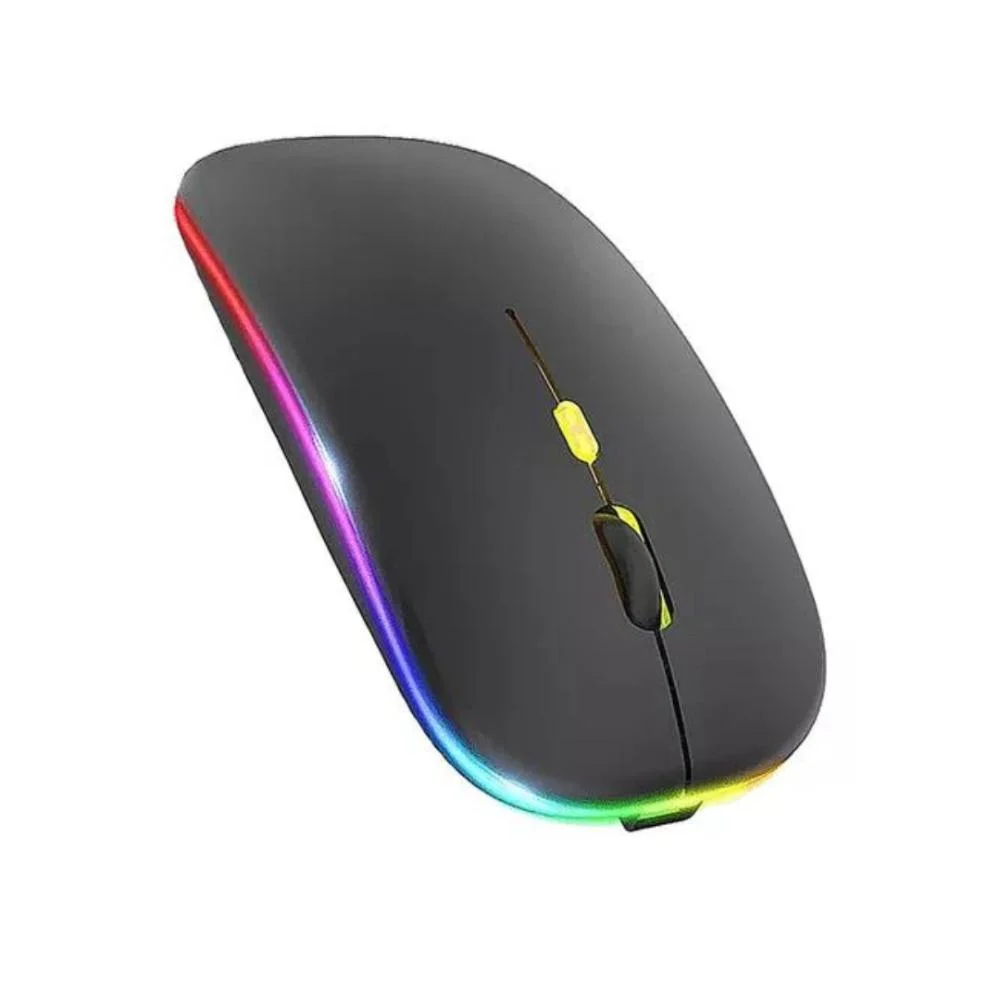 Mouse Sem Fio Exbom MS-S350L RGB Recarregável 2.4G Bluetooth Preto