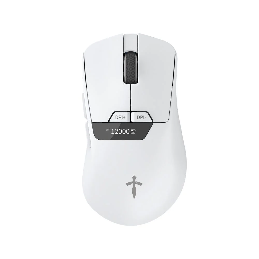 Mouse Gamer Sem Fio Titorion 12000 DPI Sensor Pixart 3311 2000Hz Polling Rate Branco