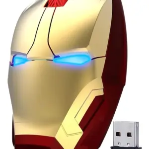 Mouse Óptico Sem Fio Homem de Ferro 2.4G Dourado