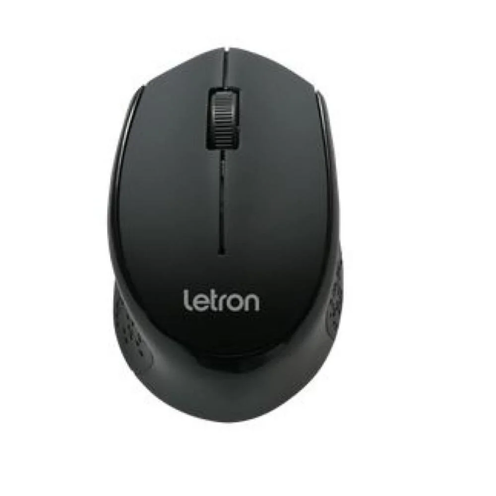 Mouse Óptico Sem Fio Letron Office Work Ergonômico Preto