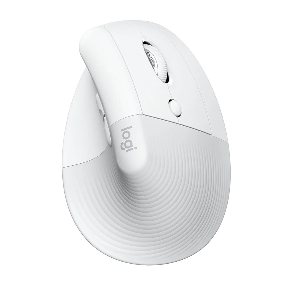 Mouse Vertical Sem Fio Logitech Lift Bluetooth USB Logi Bolt Branco