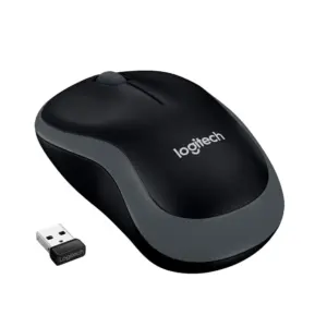 Mouse Sem Fio Logitech M185 USB 3 Botões Cinza e Preto 910-002225