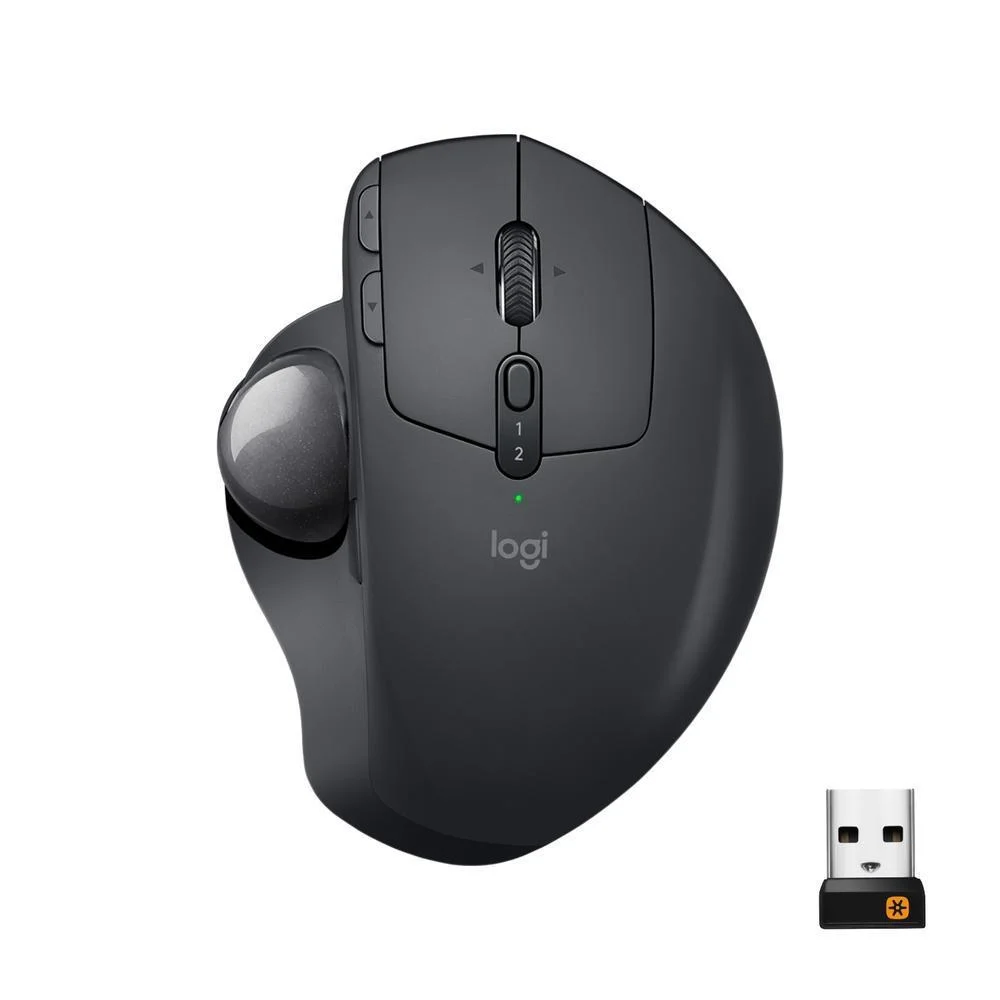 Mouse Trackball Sem Fio Logitech MX Ergo com Ajuste de Ângulo USB Unifying ou Bluetooth Recarregável 910-005177