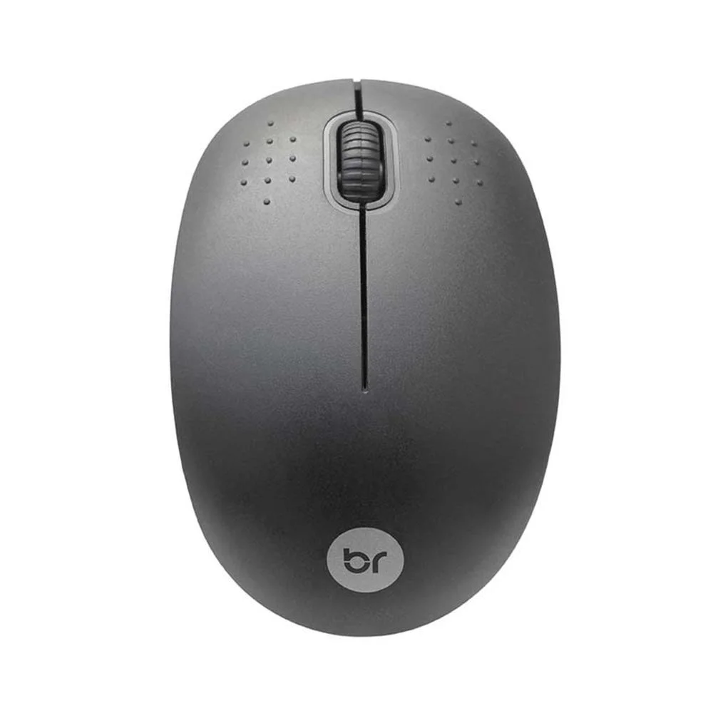Mouse Óptico Sem Fio Bright 404 Ergonômico 1000 DPI 3 Botões 2.4GHz Preto
