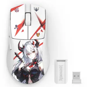 Mouse Gamer Sem Fio Redragon King Pro Eisa 1K Anime Edition 26000 DPI Branco Mouse Gamer Sem Fio Redragon King Pro Eisa 1K Anime Edition 26000 DPI Branco