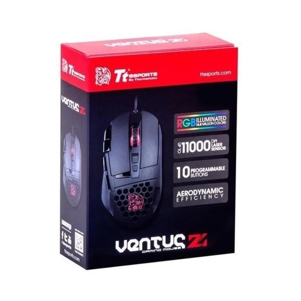 Mouse Gamer Com Fio Thermaltake Esports Ventus Z Sensor Laser MO-VEZ-WDLOBK-01