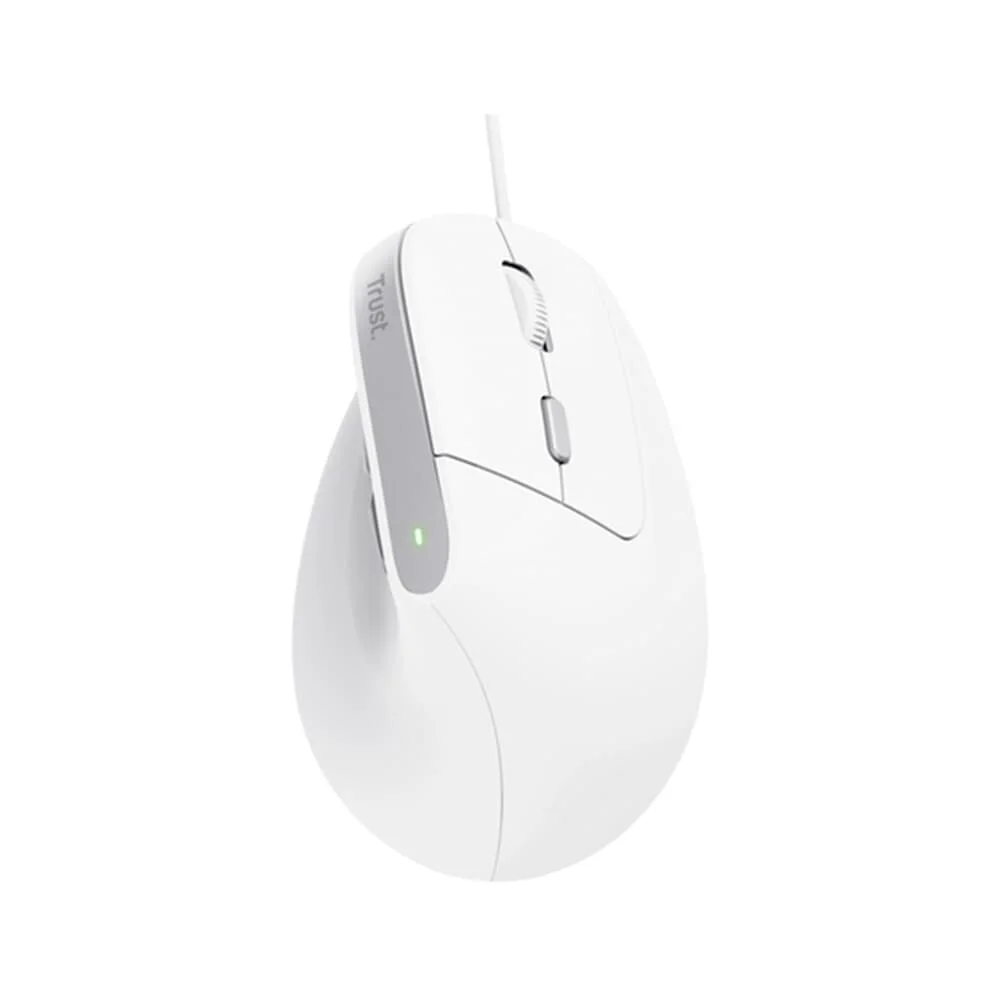 Mouse Ergonômico Trust Bayo II 2400 DPI 6 Botões USB Branco 25397