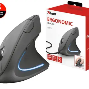 Mouse Ergonômico Trust Verto 1600 DPI LED Com Fio Preto T22885 Mouse Ergonômico Trust Verto 1600 DPI LED Com Fio Preto T22885